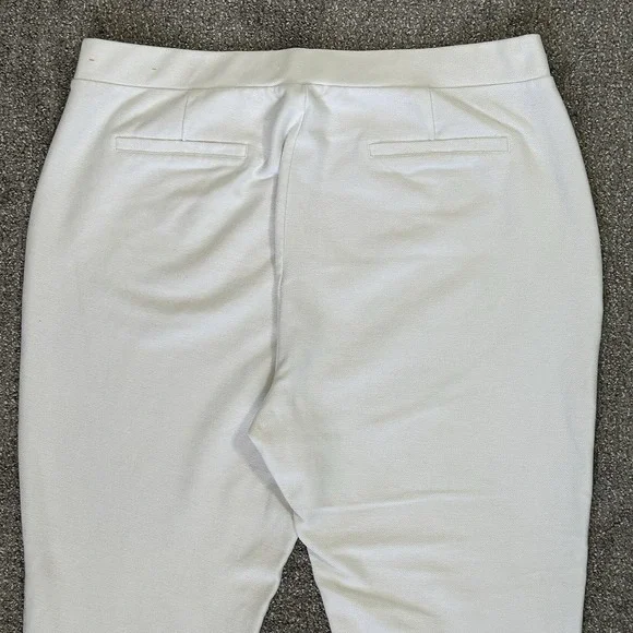 Michael Kors White Pull-On Stretch Pants/Leggings -Women's XL- Gold Buttons - Picture 5 of 10